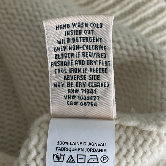 L.L. Bean 100% Lambswool Fair Isle Sweater XS Nordic Yoke Cream Brown - Picture 5 of 6